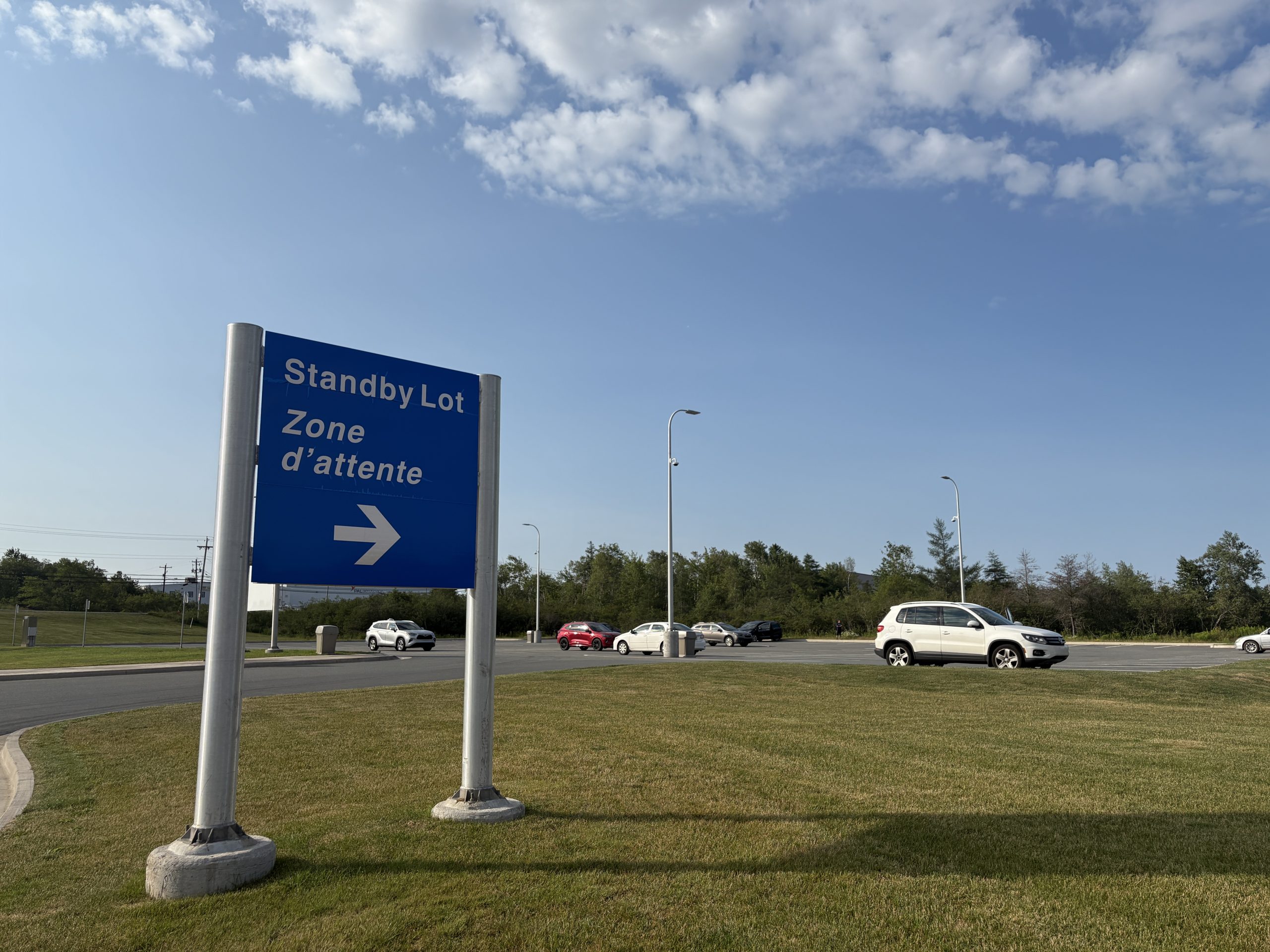 A photo of the standby lot sign